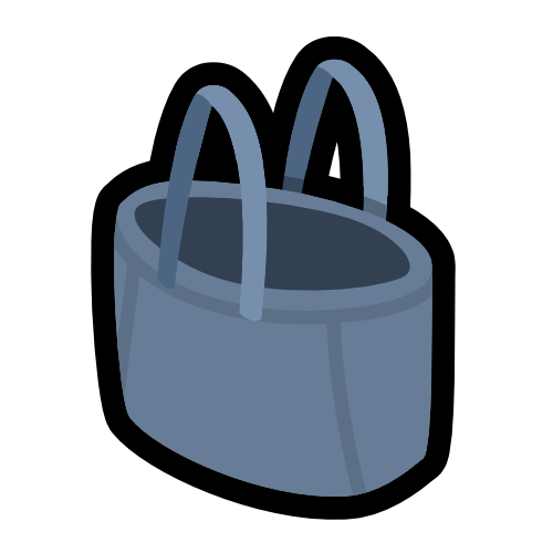 A desaturated blue tote bag